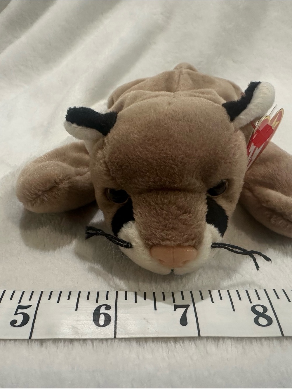 TY Canyon Plush Cougar Stuffed Animal - Tan & Black